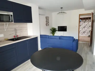 Cuisine ou kitchenette dans l'établissement Tropical marlieux
