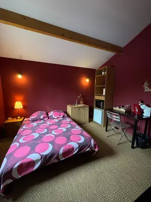 Un ou plusieurs lits dans un hébergement de l'établissement La petite maison chez jp Eurexpo-LDLC arena-Stade OL