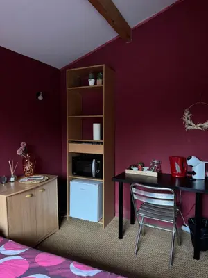 Cuisine ou kitchenette dans l'établissement La petite maison chez jp Eurexpo-LDLC arena-Stade OL
