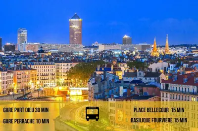 Vue générale sur Lyon ou vue de la ville depuis l'appartement
