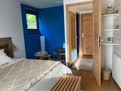 Un ou plusieurs lits dans un hébergement de l'établissement Une chambre d'hôte dans les bois