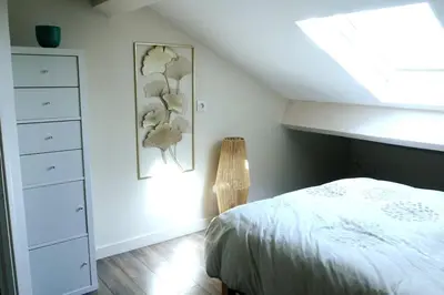 Un ou plusieurs lits dans un hébergement de l'établissement Cosy Bella appartement proche PartDieu