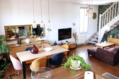 Coin salon dans l'établissement Cosy Bella appartement proche PartDieu