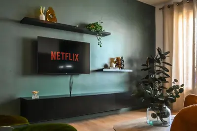 Télévision ou salle de divertissement dans l'établissement Le Bella Carmen - Near Eurexpo & Groupama Stadium