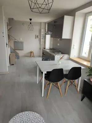 Cuisine ou kitchenette dans l'établissement Un air de campagne