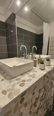 Salle de bains dans l'établissement Le cocon de soie Superbe T3 à Vaulx en Velin