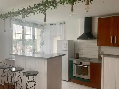 Cuisine ou kitchenette dans l'établissement HOMEYPIC LYON T3 vue sur la Saône