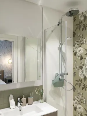 Salle de bains dans l'établissement Cottage de Montchamp