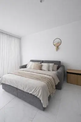 Un ou plusieurs lits dans un hébergement de l'établissement Studio indépendant 22m2