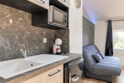 Télévision ou salle de divertissement dans l'établissement Le Düsseldorf - Les appartements de l'olivier