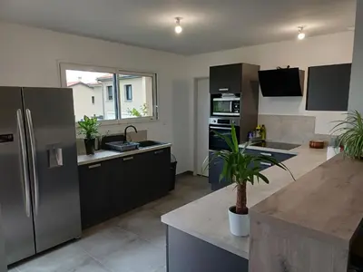 Cuisine ou kitchenette dans l'établissement Au cœur des pierres dorées