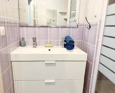 Salle de bains dans l'établissement L'Échappée Viennoise