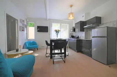 Cuisine ou kitchenette dans l'établissement Appartement COSY Gare Chateaucreux