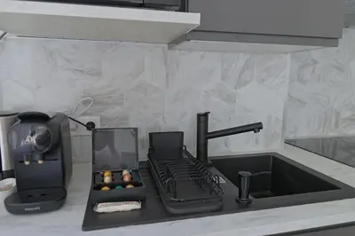 Cuisine ou kitchenette dans l'établissement Appartement COSY Gare Chateaucreux