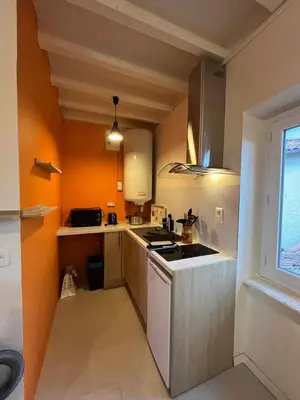 Cuisine ou kitchenette dans l'établissement Les juliennoises à saint Julien sur bibost