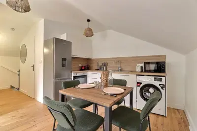 Cuisine ou kitchenette dans l'établissement Le Zanzibar - Lovely Bright Apartment - Villeurbanne