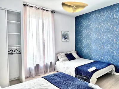 Un ou plusieurs lits dans un hébergement de l'établissement Merengue - Appartement 10 personnes - Check in h24 & Wifi