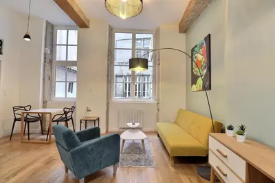 Coin salon dans l'établissement Le Pêcherie - Beautiful & Modern apartment - Lyon 1st
