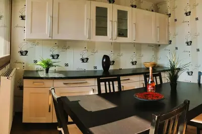 Cuisine ou kitchenette dans l'établissement Résidence du Parc de Lyon Est 102m2 pkg free
