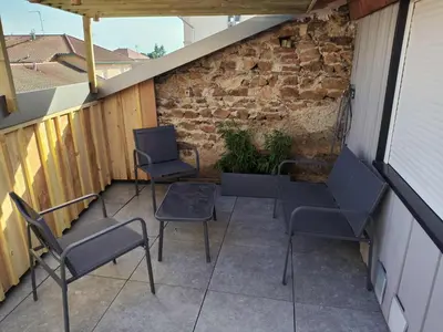 Balcon ou terrasse dans l'établissement Gite Le Cocon de Soie 4 à 5 pers