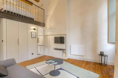 Télévision ou salle de divertissement dans l'établissement Duplex lumineux et authentique, Vieux-Lyon