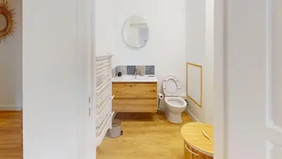 Salle de bains dans l'établissement Le Cour Vitton - Lyon 6ème - Proche Parc Tête d'Or