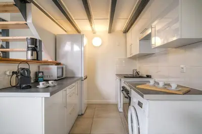 Cuisine ou kitchenette dans l'établissement Appartement spacieux, proche gare, Lyon 3e