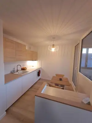 Cuisine ou kitchenette dans l'établissement Le Studio Lumière - Balcony - 5min Part-Dieu