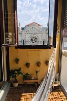 Balcon ou terrasse dans l'établissement Le Studio Lumière - Balcony - 5min Part-Dieu
