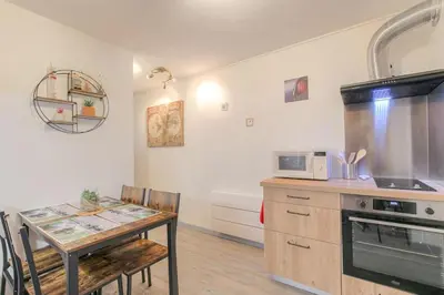 Cuisine ou kitchenette dans l'établissement T2 charmant et bien équipé, Perrache, Confluence