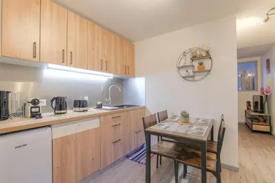 Cuisine ou kitchenette dans l'établissement T2 charmant et bien équipé, Perrache, Confluence