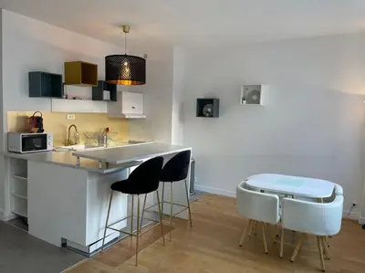 Cuisine ou kitchenette dans l'établissement Studio moderne et lumineux, proche Tete d Or, Lyon