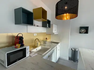 Cuisine ou kitchenette dans l'établissement Studio moderne et lumineux, proche Tete d Or, Lyon