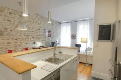 Télévision ou salle de divertissement dans l'établissement Bel appartement spacieux, climatisé - Lyon centre