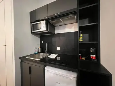 Cuisine ou kitchenette dans l'établissement Studio chaleureux, proche gare, Lyon 3