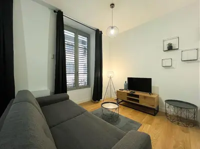 Télévision ou salle de divertissement dans l'établissement Studio chaleureux, proche gare, Lyon 3