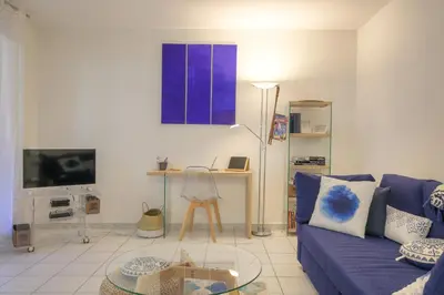 Télévision ou salle de divertissement dans l'établissement Superbe appartement avec jardin proche Lyon 3ème