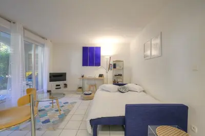 Télévision ou salle de divertissement dans l'établissement Superbe appartement avec jardin proche Lyon 3ème