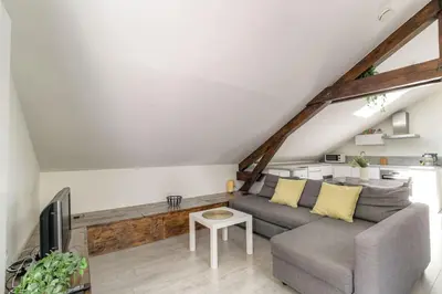 Télévision ou salle de divertissement dans l'établissement Loft charmant dans maison de ville, Villeurbanne
