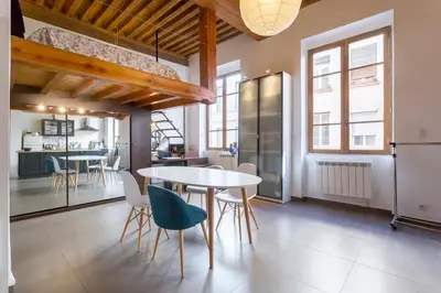 Cuisine ou kitchenette dans l'établissement Loft au coeur de Croix-Rousse - Lyon pour 2 pers