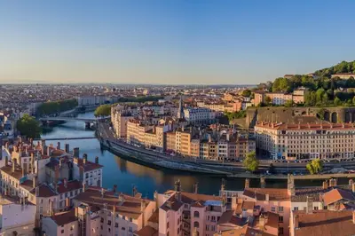 Vue générale sur Lyon ou vue de la ville depuis l'appartement