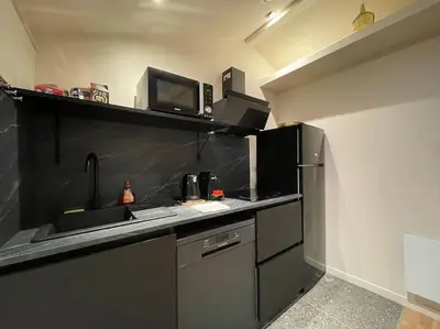 Cuisine ou kitchenette dans l'établissement Cocon sous le toit, 6 personnes, Villeurbanne