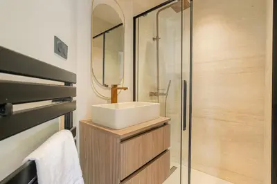 Salle de bains dans l'établissement Joli T2 bien équipé et lumineux, Écully