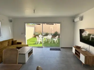 Coin salon dans l'établissement House 20 with 5 bedrooms lechaffardcom