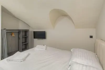 Un ou plusieurs lits dans un hébergement de l'établissement Superbe duplex avec parking, Tour-de-Salvagny