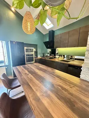 Cuisine ou kitchenette dans l'établissement Le Nid Tropical Proche gare