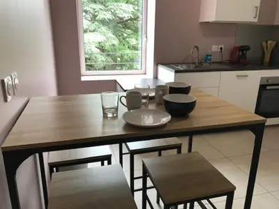 Cuisine ou kitchenette dans l'établissement Gîte Les Cèdres