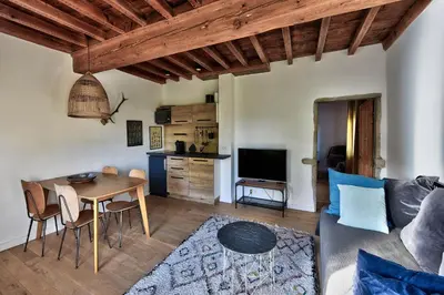 Cuisine ou kitchenette dans l'établissement Domaine de famille Aux deux vieux platanes