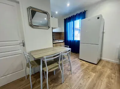 Cuisine ou kitchenette dans l'établissement T2 rénové à 15 min de Lyon
