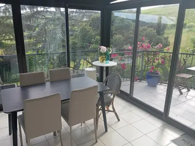 Balcon ou terrasse dans l'établissement La Commanderie - Le Perreon